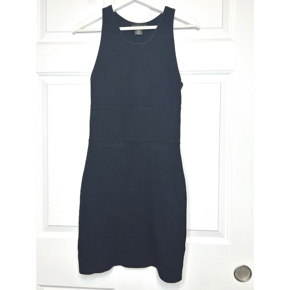 House of‎ Harlow 1960 Ribbed Knit Bodycon Dress Black Sleeveless Medium M